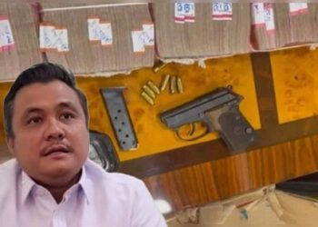 Hasil pengeledahan tim KPK di kediaman pribadi Kepala Dinas PUPR Sumut Topan Obaja Ginting atau Topan Ginting ( TOP) di Royal Sumatera, Jln. Jamin Ginting Km 8, Mangga, Medan Tuntungan ditemukan uang dan senjata api. (Foto Ist)