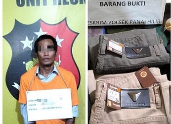 Pria yang mencuri celana yang ditangkap di Panai Hilir. (Foto Ist)