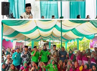 Sambut Harlah PKB ke -27, kader PKB yang juga anggota DPRD Kota Medan Hj Roma Uli Silalahi mengelar sunatan massal Jl Baru Andan Sari, Medan Marelan (Foto Ist)