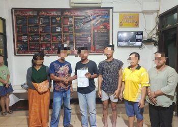 Personil piket Polsek Siantar Utara, Polres Pematangsiantar menyelesaikan masalah dugaan penganiayaan yang terjadi di Jalan Ade Irma Suryani