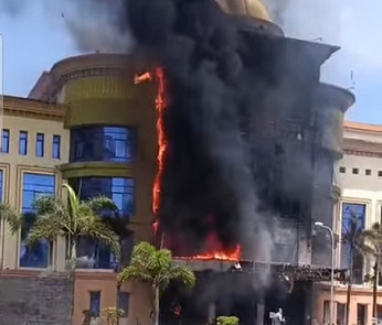 Kebakarann di Asrama Haji, Jalan AH Nasution, Kecamatan Medan Johor (Foto Ist))