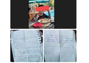 Foto anak yang diculik dan surat yang ditinggalkan dengan tebusan Rp 50 juta. (Foto Ist)