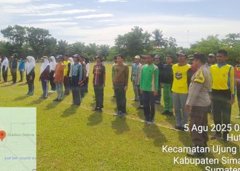 Polsek Bosar Maligas Aktif Latih Paskibra Siswa SMAN 1 Ujung Padang