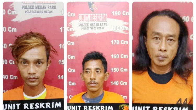 Para terduga pembobol brankas yang ditangkap Polsek Medan Baru. (Foto Ist)
