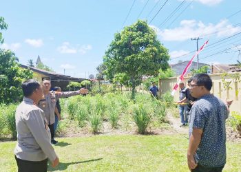 Kapolres Simalungun AKBP Marganda Aritonang, S.H., S.I.K. M.M peninjauan lokasi pembangunan Gedung SPPG kedua di areal Mako Polsek Tanah Jawa