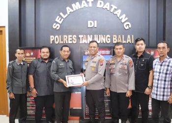 Kapolres Tanjungbalai AKBP Welman Feri S.I.K. M.I.K terima audiensi Badan Pengawas Pemilu (Bawaslu) Kota Tanjungbalai,