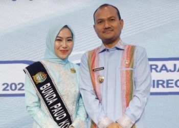Wali Kota Tanjungbalai, Mahyaruddin Salim menghadiri pengukuhan Ny. Mashandayani Mahyaruddin sebagai Bunda PAUD masa bakti 2025-2030