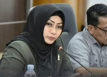 Ketua Pansus Raperda P2K, Edwin Sugesti Nasution didampingi Wakil Ketua Pansus Laila Badri menghadirkan Dinas Pemadam Penanggulangan Kebakaran (P2K) Kota Medan, Perumda Tirtanadi, PLN. (Foto Ist)