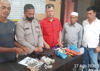 Pelaku Ramadani dan barang bukti diamankan di Polseķ Tanah Jawa