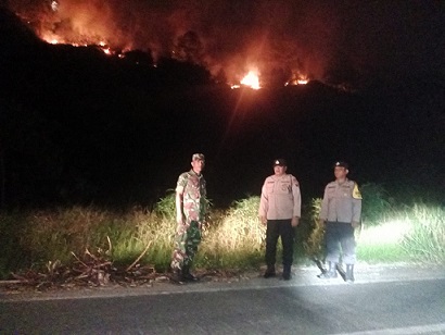 Perbukitan Sihorbo yang terletak di Kelurahan Haranggoal, Haranggaol Horisan, Kabupaten Simalungun terbakar