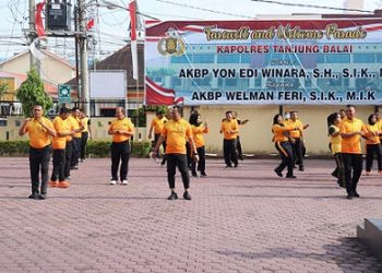 Polres Tanjungbalai Gelar Olahraga Mempererat Kebersamaan Personil