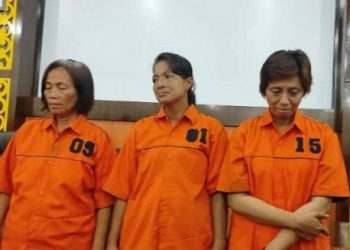 Tiga pelaku penculikan anak dari sekolahnya yang ditangkap polisi. (Foto Ist)