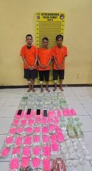 Para tersangka Jaringan Narkoba Thailand beserta barang bukti sudah diamankan di Mako Polda Sumut