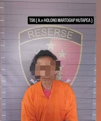 Pelaku Holong Hutapea yang diamankan oleh Polres Taput (Foto Ist)