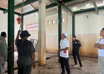 Wali Kota Mahyaruddin Salim  olahraga menuju Balai Pertanian dan Peternakan di Kelurahan Pahang, Kecamatan Datuk Bandar