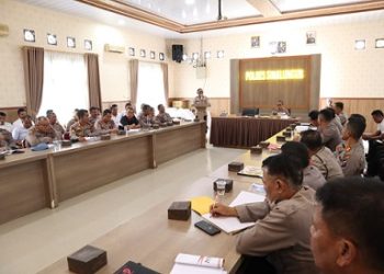Kapolres Simalungun AKBP Marganda Aritonang, SH, SIK, MM pimpin Operasional Analisa dan Evaluasi (GO ANEV) situasi kamtibmas periode Januari hingga Juli 2025