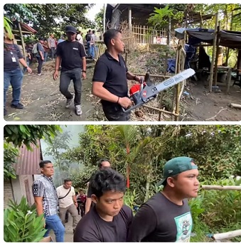 Kasat Narkoba Polrestabes Medan, AKBP Thommy Aruan memimpin pengerebekan
sarang narkoba di Jalan Jamin Ginting tepatnya dikawasan Bingkawan Kecamatan Sibolangit, Kabupaten Deliserdang yang berhasil menangkap satu terduga bandar narkoba. (Foto Ist)