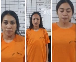Tiga wanita asal Aceh pengedar ektasi yang ditangkap polisi. (Foto Ist)
