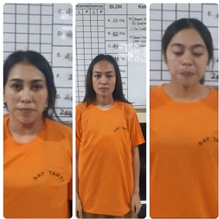 Tiga wanita asal Aceh pengedar ektasi yang ditangkap polisi. (Foto Ist)