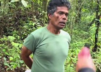 Pelaku Pungli Air Terjun Dua Warna yang ditangkap polisi. (Foto Ist)