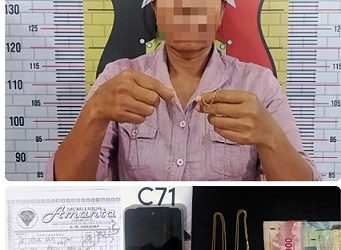 Pelaku pencurian harta milik lansia yang ditangkap Polsek Kota Kisaran Polres Asahan. (Foto Ist)