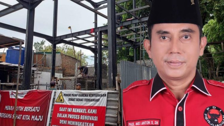 Ketua Komisi 4 DPRD Medan, Paul MA Simanjuntak dan Doorsmer SEHAT di Jl SM Raja Sp Jl Halat Kecamatan Medan Kota. (Foto Ist