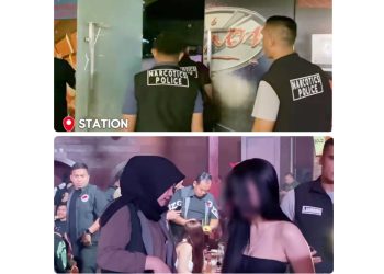 Personil gabungan dari Polrestabes Medan razia tempat hiburan malam (THM). (Foto Ist)