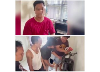 Pengungkapan kasus sabu di sebuah perumahan Jalan Besar Deli Tua, Kabupaten Deli Serdang yang juga merupakan komplotan penipuan telepon. (Foto Ist)