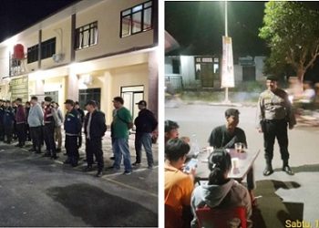Polres Pematangsiantar dipimpin KBO Satuan Samapta IPTU Pitra Jaya SP SH selaku piket Pewira pengawas (Pawas) melaksanakan Patroli Skala Besar