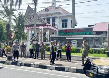 Patroli Skala Besar di kantor Walikota Pematangsiantar Jl. Merdeka