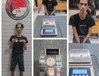 RRH Pengedar sabu yang ditangkap polisi. (Foto Ist)