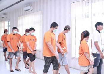 Para tersangka narkoba yang ditangkap Polres Asahan. (Foto Ist)