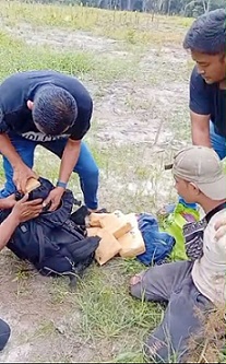 Direktorat Reserse Narkoba Polda Sumut saat menangkap pelaku Safrizal dan mengamankan barang bukti