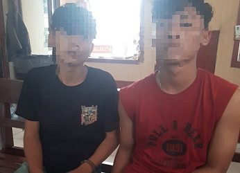 Kedua pelaku pencurian, TH dan MA diamankan di Polsek Tanah Jawa