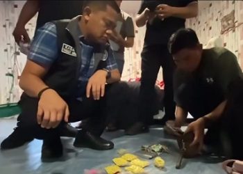 Kasat Narkoba Polrestabes Medan, AKBP Thommy Aruan lakukan Gerebek Sarang Narkoba dikawasan Jln Mangkubumi, Medan Maimun. (Foto Ist)