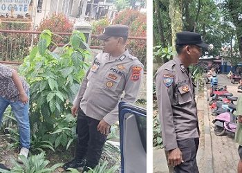 Ps. Kanit Binpolmas Aiptu Sahyadi Damanik dan Ps. Kanit Bintibsos Bripka Putra dampingi Dinsos P3A Tertibkan Gepeng