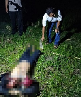 Jasad korban penganiyaan Dusun III, Desa Bungo Tanjung, Kecamatan Barus, Kabupaten Tapanuli Tengah. (Foto Ist)