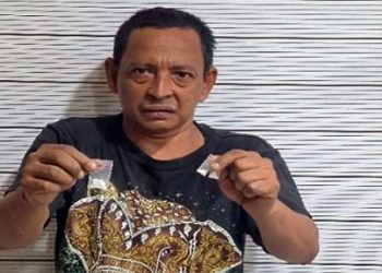 AS Pelaku pengedar sabu yang ditangkap polisi. (Foto Ist)
