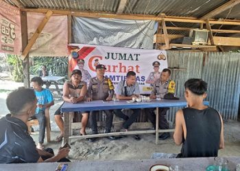 Piket Bhabinkamtibmas menggelar kegiatan Jumat Curhat Kamtibmas kepada masyarakat Jalan Bahkora II Bawah Dusun Hutabagasan