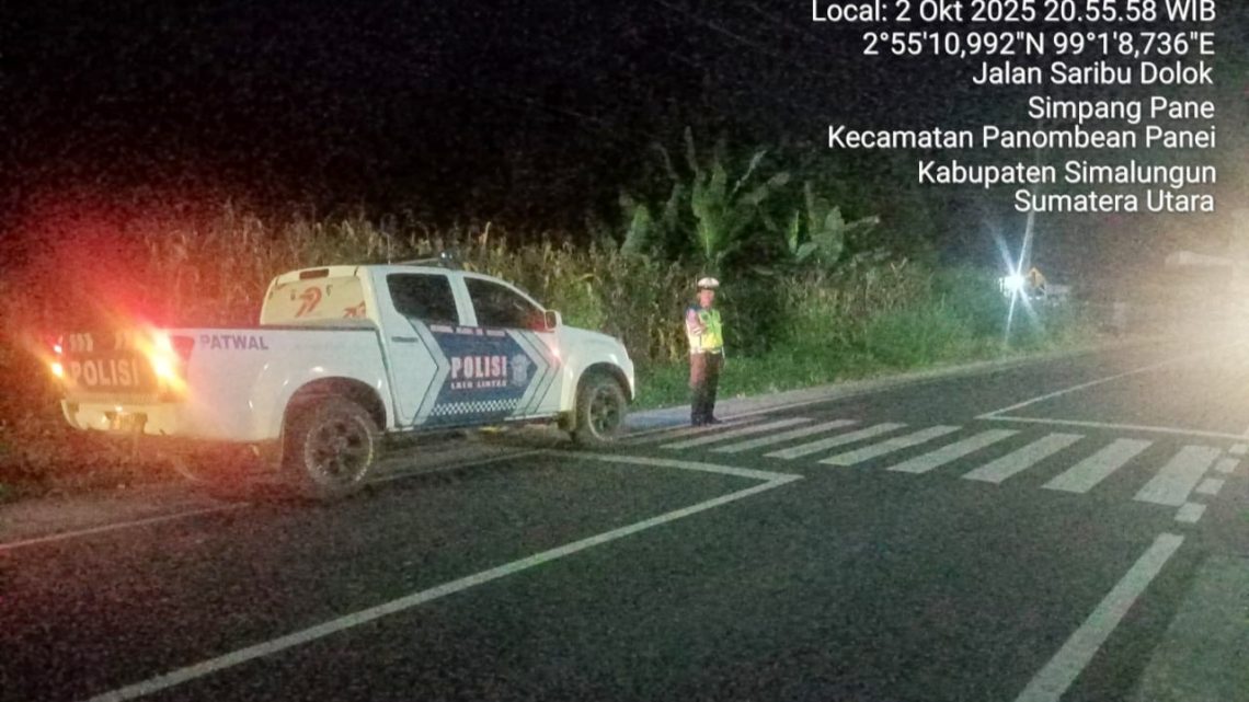 Personil Sat Lantas Polres Simalungun Gelar BLP Cegah Balap Liar dan Jaga Keamanan Malam Hari