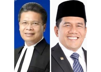 Ephorus HKBP Pdt Viktor Tinambunan dan Anggota DPR RI dari Aceh Muslim Ayub. (Foto Ist)
