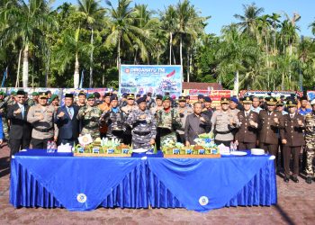 Wakapolres Kompol MP Pardede, SH mengikuti upacara memperingati HUT TNI ke 80
