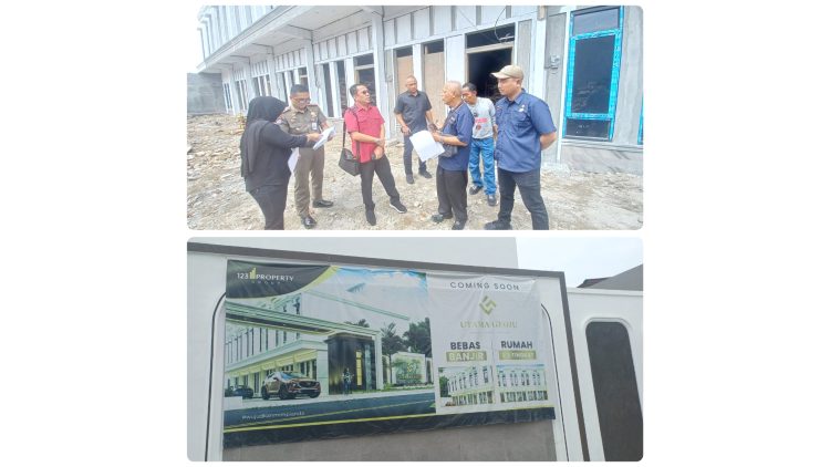 Ketua Komisi 4 Paul Mei Anton Simanjuntak didampingi anggota Lailatul Badri dan Ahmad Affandi saat peninjauan lapangan ke perumahan Komplek Utama Geoju di Jalan Madio Utomo, Kelurahan Tegal Rejo, Medan Perjuangan. (Foto Romulo)