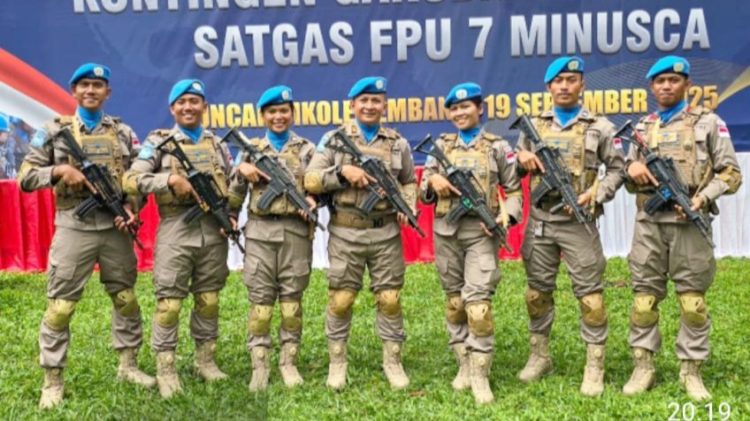 Tujuh personel Polda Sumut resmi diberangkatkan ke Republik Afrika Tengah untuk bergabung dalam misi perdamaian PBB di bawah Formed Police Unit (FPU) 7 Minusca. (Foto Ist)