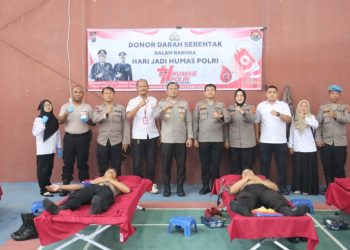 Sambut HUT ke 74 Humas Polri, Polres Tanjungbalai Gelar Donor Darah
