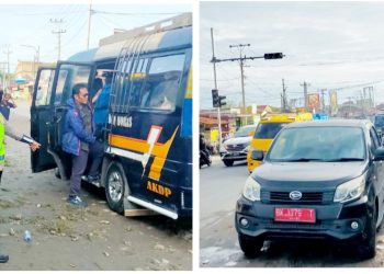 Kanit Kamsel IPDA Serly Tarigan bersama personil laksanakan Dikmas Lantas Penling Penluh di Jalan Saribudolok