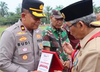 Wakapolres Pematangsiantar Kompol Budiono S. SH. MH menghadiri Pembukaan Jambore Kwartir Pramuka Cabang Pematangsiantar tahun 2025