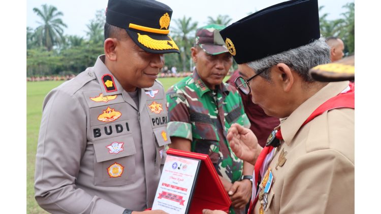 Wakapolres Pematangsiantar Kompol Budiono S. SH. MH menghadiri Pembukaan Jambore Kwartir Pramuka Cabang Pematangsiantar tahun 2025