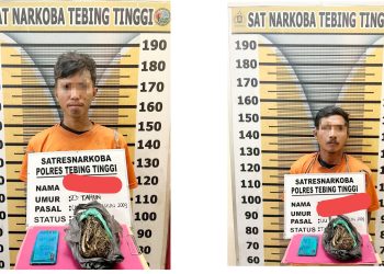 Kedua tersangka MPA dan MZ beserta barang bukti