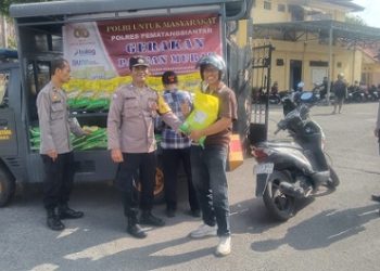 Masyarakat Antusias Sambut Gerakan Pangan Murah Polsek Siantar Utara